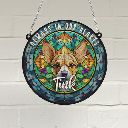 Chihuahua Fawn Memorial Stained Glass Effect Suncatcher
